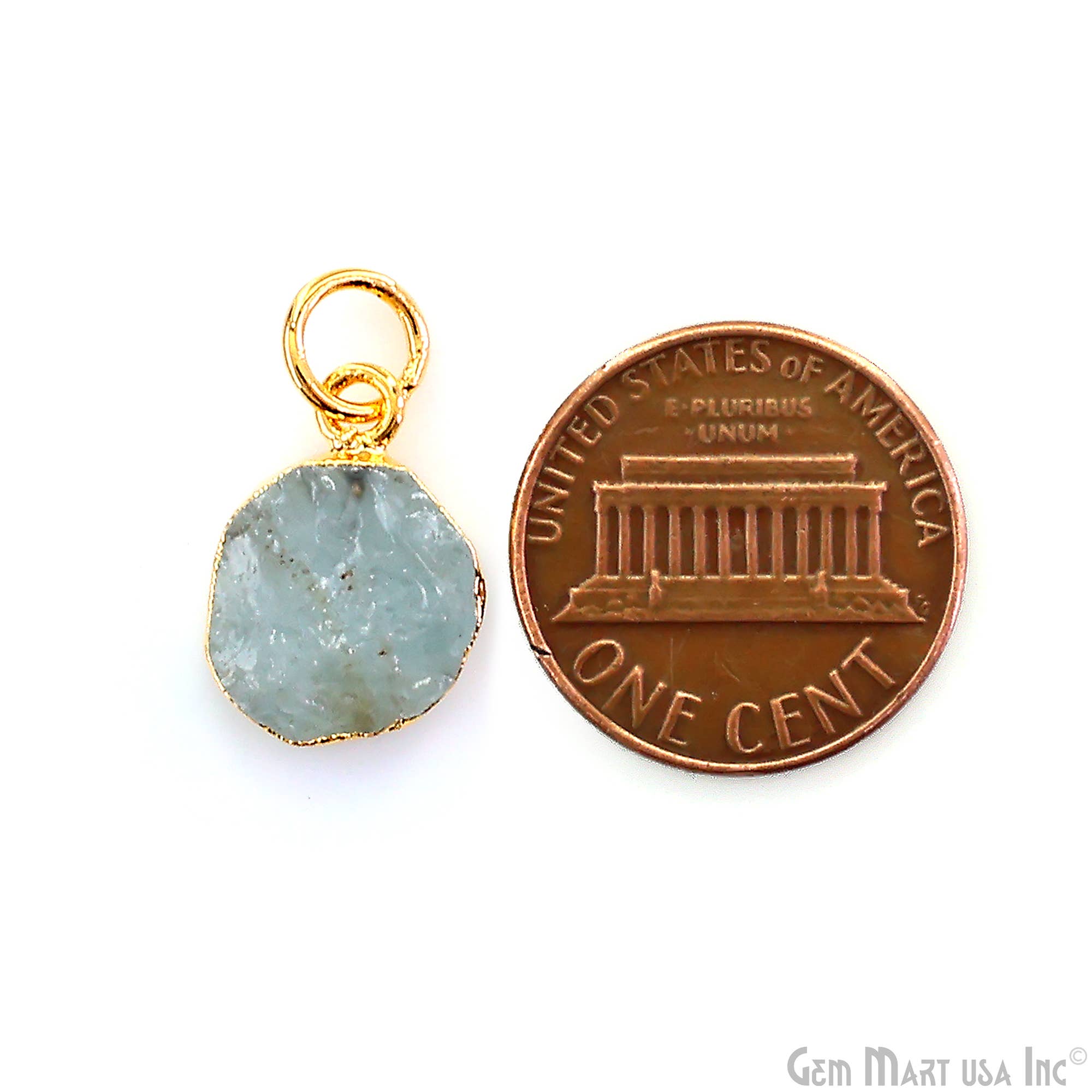 GemMartUSA - Wholesale Pendant/Charm Necklace - Rough Gemstone 16x10mm Gold Electroplated Single Bail Charm6