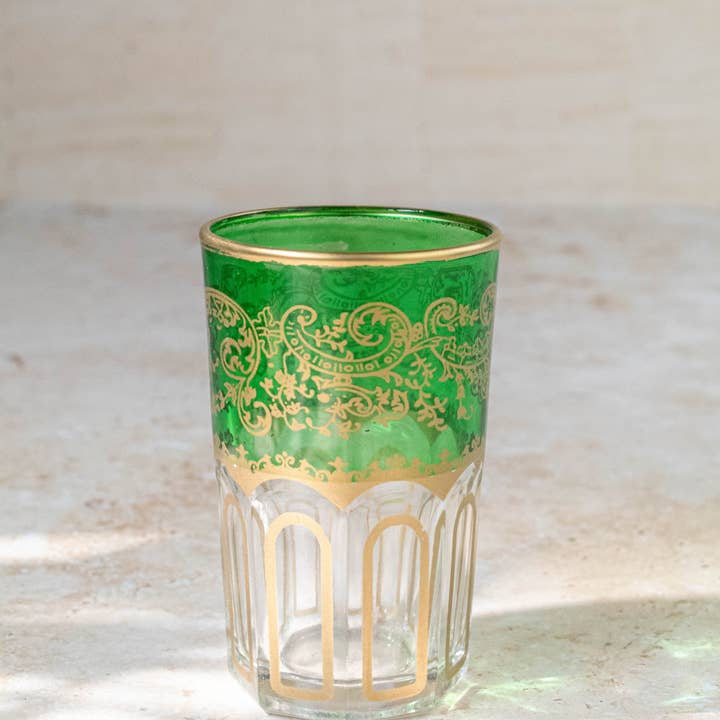 Maison Berber - Wholesale Drinking glass/cup - Moroccan Tea Glasses Set of 6 - Green5