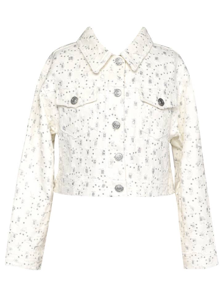 CHAQUETA VAQUERA DESGASTADA CON BRILLOS para venta al por mayor de Hannah Banana , Baby Sara
