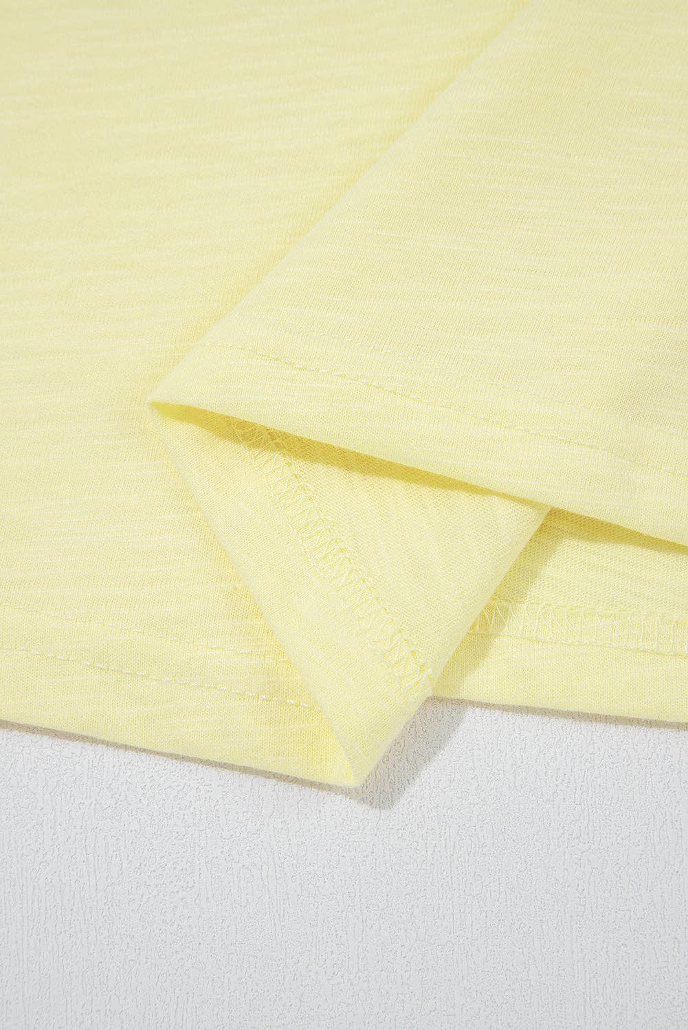 Yellow Cream Lace Patchwork Cap Sleeve Round Neck T Shirt for wholesale on Faire13