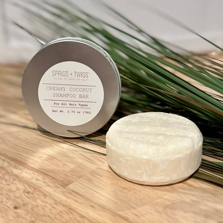 Creamy Coconut Shampoo Bar för alla hårtyper för wholesale av Sprigs + Twigs