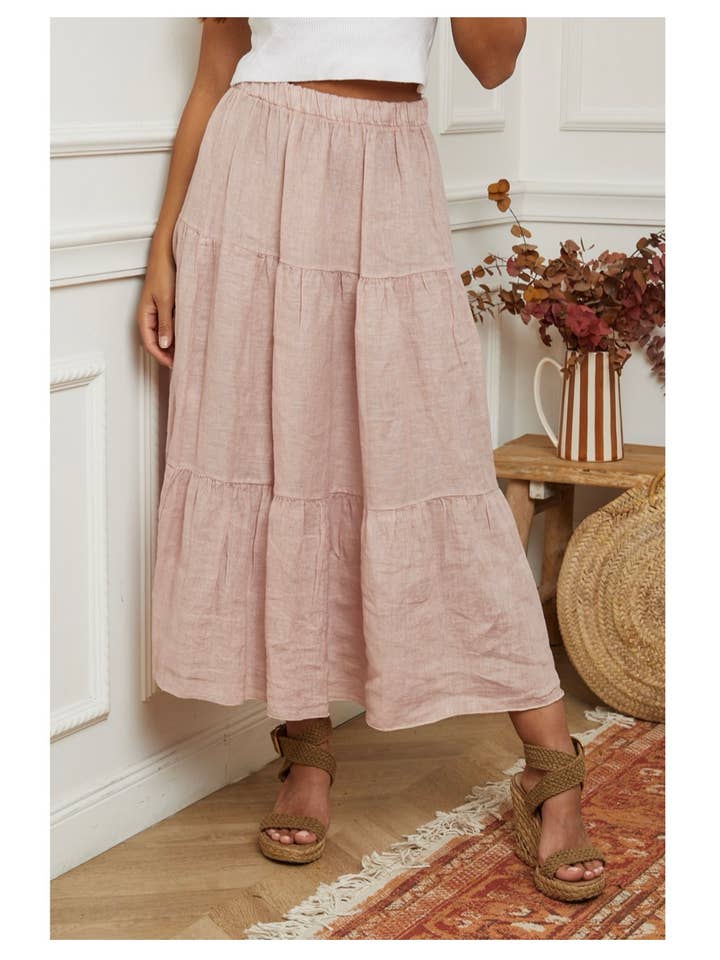 LÉA & LUC - Wholesale Skirt - Women's - 100% Linen Skirt REF. 834824
