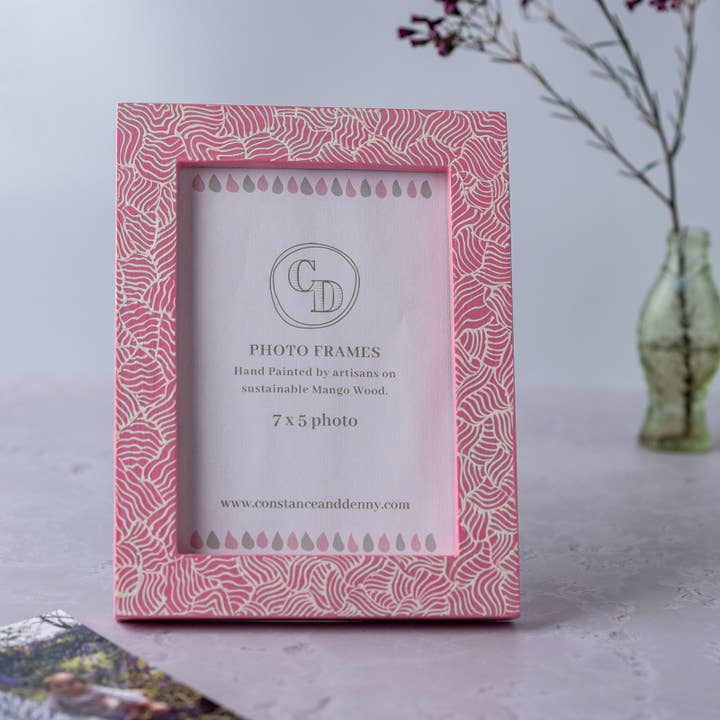 Constance & Denny - Wholesale Picture Frame - PINK WIGGLE hand painted frame1