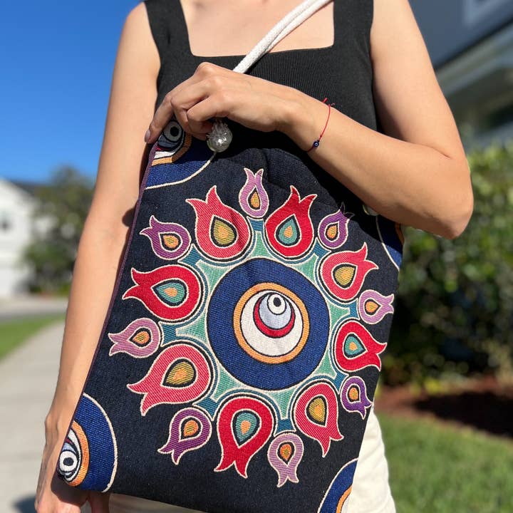 Umays Boho – wholesale Bärkasse - Dam – Handgjord axelväska, handgjord tygväska, söt strandväska1