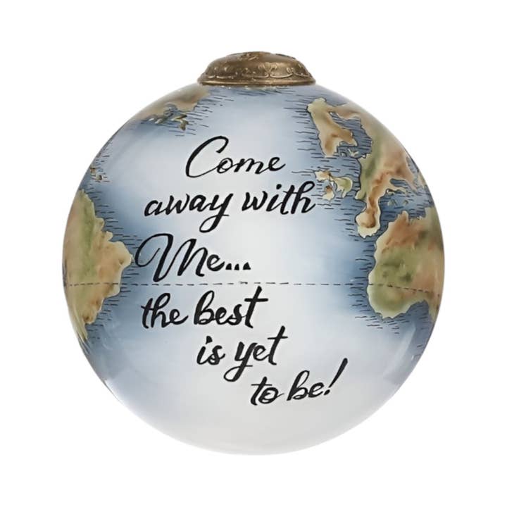 HomeRoots - Wholesale Christmas decoration - Globe Come Away with Me Mouth Blown Glass Ornament1
