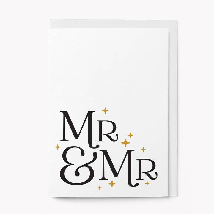 Mr & Mr - Tarjeta de boda para venta al por mayor de Graphic Factory