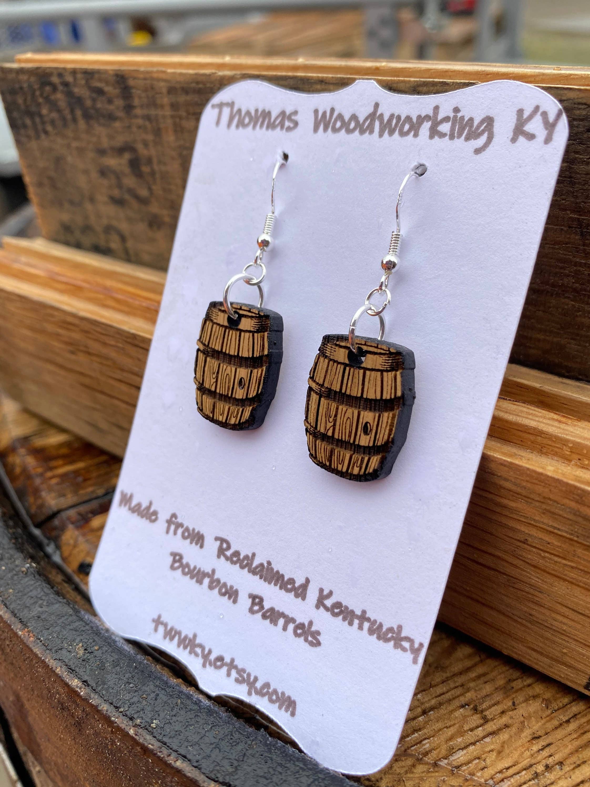 TWWKY - Wholesale Dangle Earrings - Oak Barrel Dangle Earrings from Reclaimed Kentucky Bourbon1