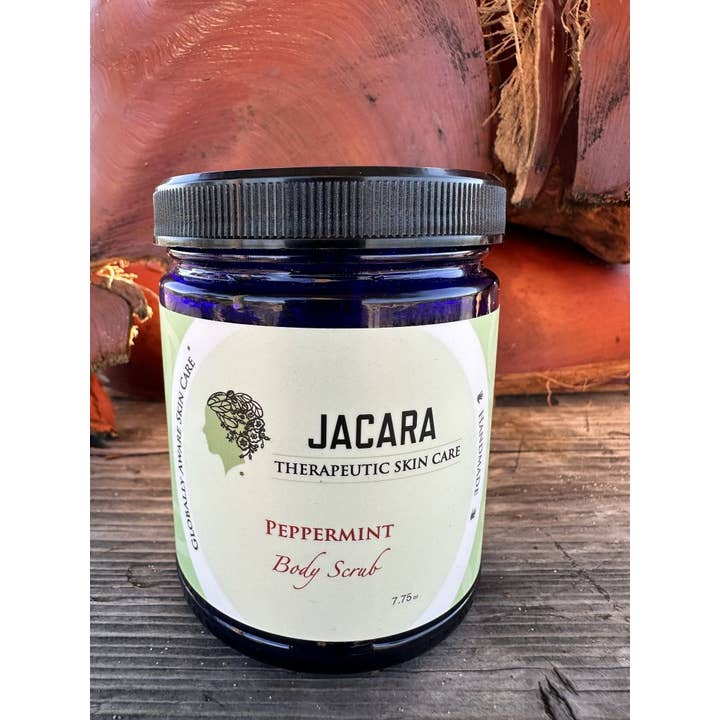 Pepermint Body Scrub 7.75oz for wholesale by Jacara therapeutic skincare