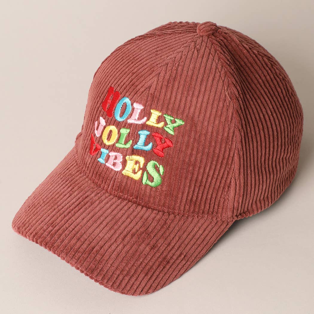 Fashion City - Wholesale Baseball Cap - Women's - Holly Jolly Vibes Embroidery Corduroy Cap8