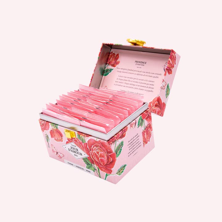 PROVENCE D'ANTAN - Wholesale Health/detox tea - Metal Box Organic Love Day Herbal Tea* 20 bags2