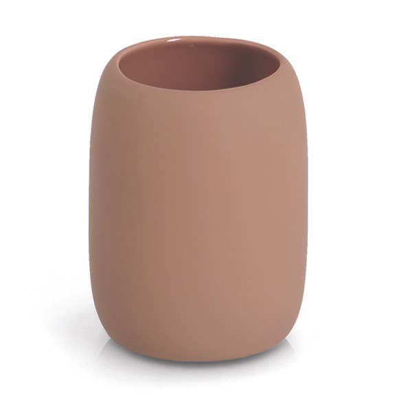 Toothbrush holder, ceramic, mocha for wholesale by Zeller Present