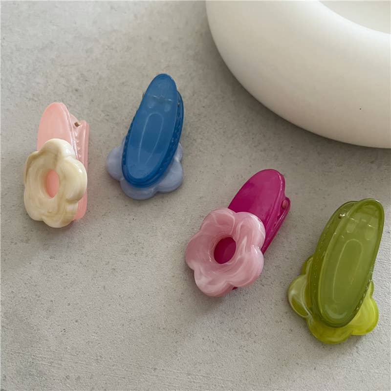 Tourtiwi - Wholesale Hair Clip - Kids - Two-Pack of Cute Colorful Flower Duckbill Clips12