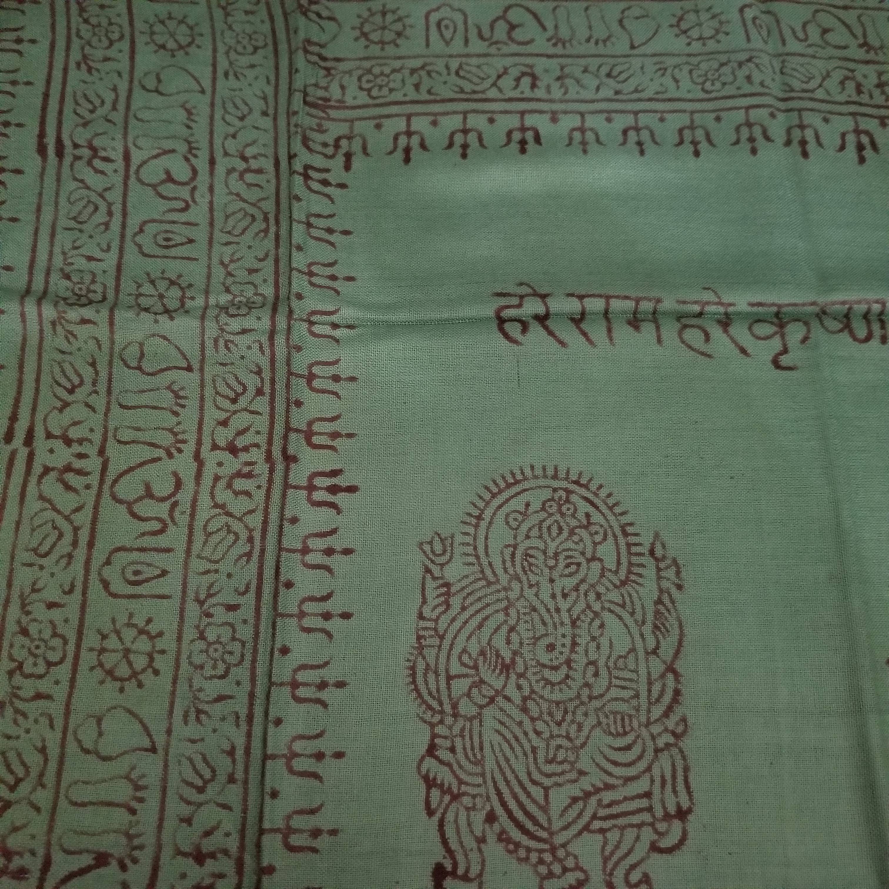 OMSutra – Cachecol - Mulher por atacado – OM Hand Block Bhakti Yoga Oração Sânscrito Hindu Mantra Shawl19