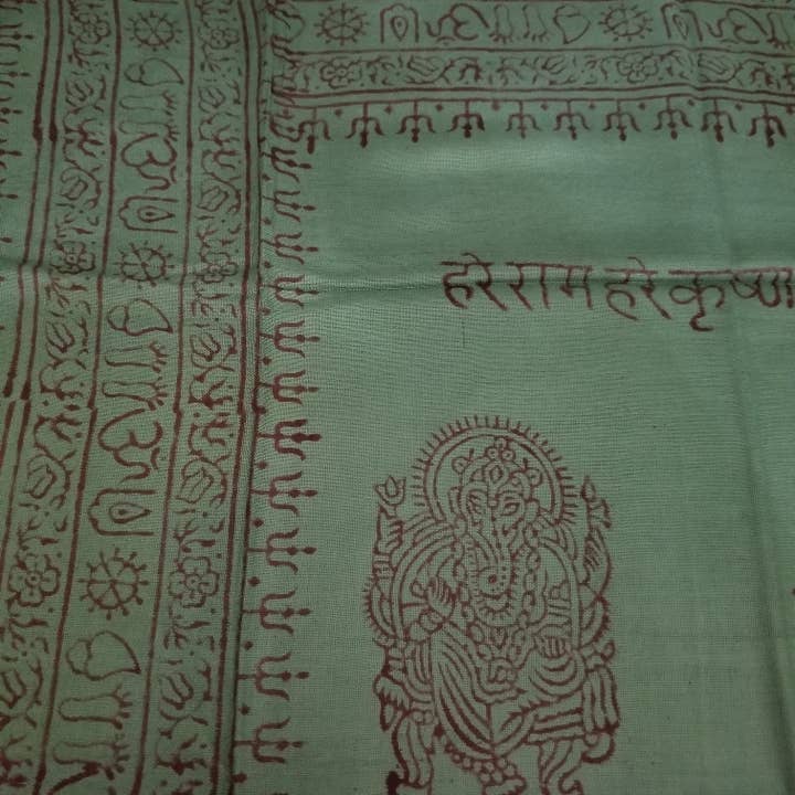OMSutra – Cachecol - Mulher por atacado – OM Hand Block Bhakti Yoga Oração Sânscrito Hindu Mantra Shawl19