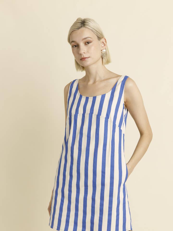 Aureum - Wholesale Dress - Women's - AD2007 - STRIPED MINI DRESS