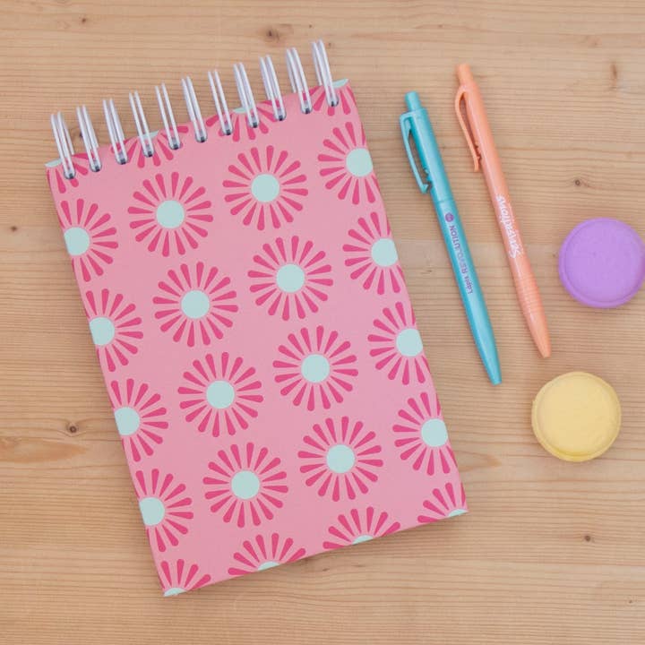 A5 Notebook Top Rings Pink Lotus for wholesale by Rosa com Canela