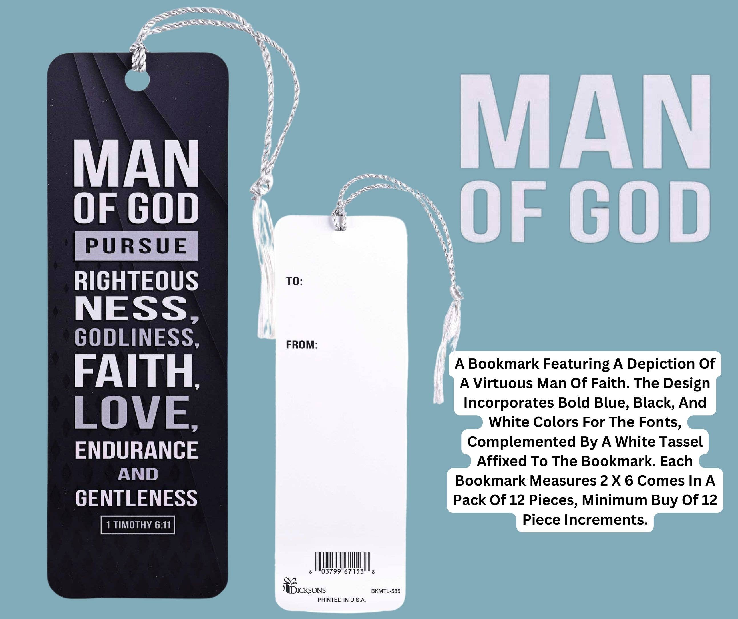 Dicksons - Wholesale Bladwijzer - Bladwijzer met kwastje Man Of God 1 Timotheüs 62