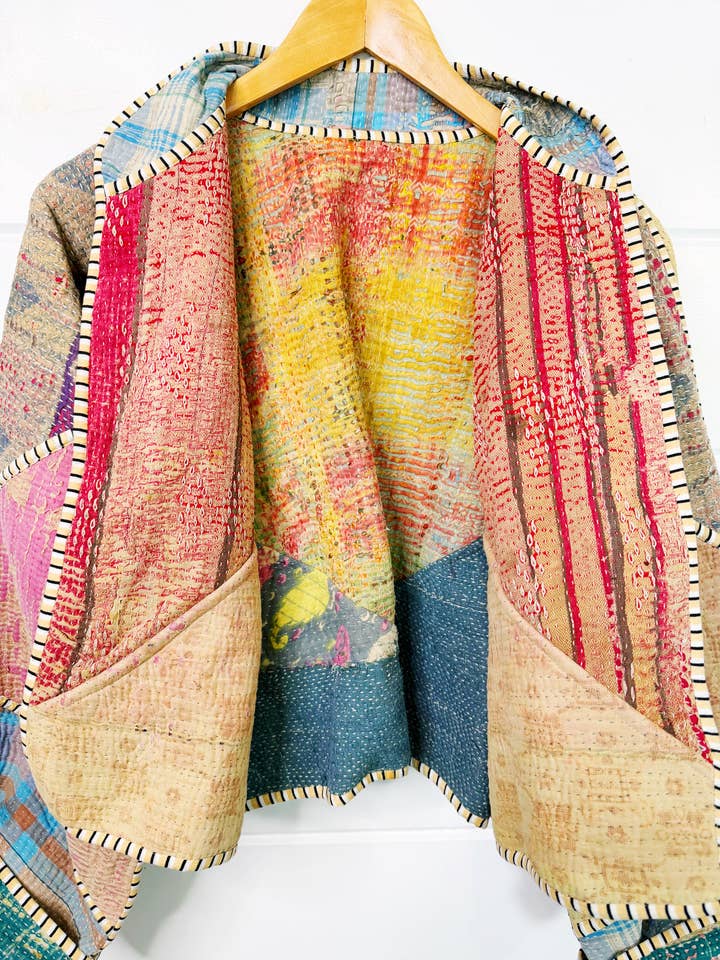 Folklore Couture - Wholesale Jacket - Women's - Kantha Quilted Jacket – Patchwork One-of-a-Kind Coat 2
