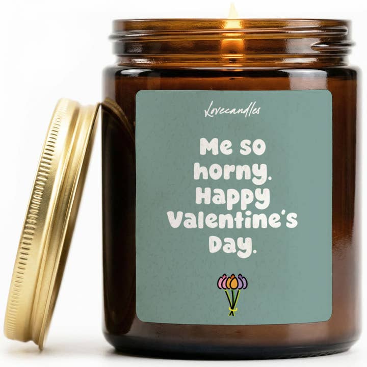 Bougie parfumée à la vanille - Me so horny. Joyeuse Saint-Valentin pour la vente par Lovecandles