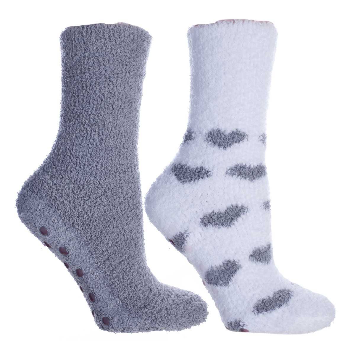 MinxNY - Wholesale Socks - Women's - Lavender Infused 2-Pair Slipper Socks - Hearts5