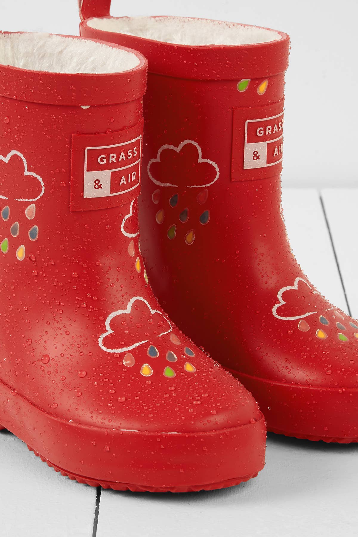 Grass & Air - Vendita all'ingrosso Stivali da pioggia - Bambini - Stivali da pioggia per bambini che cambiano colore in rosso rubino1