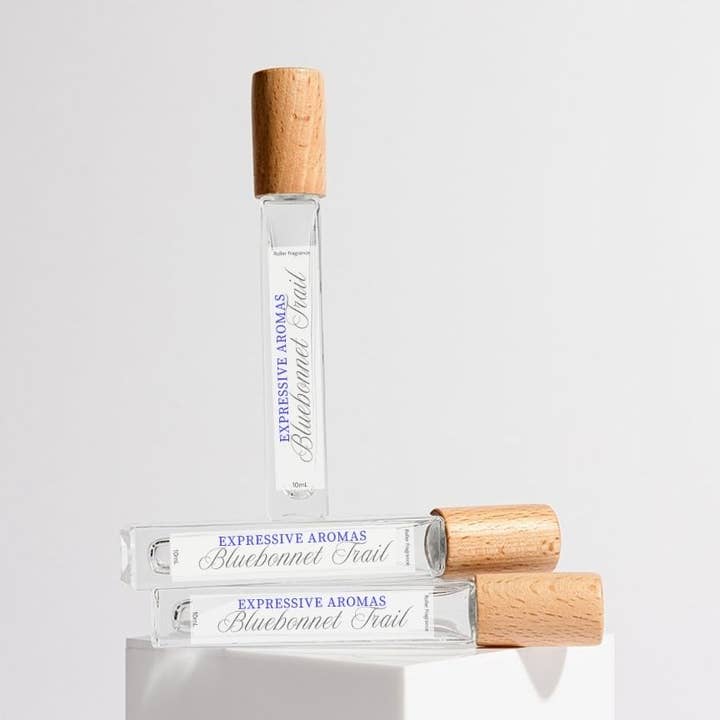 Bluebonnet Trail Roller Fragrance Oud & Rose for wholesale by Expressive Aromas