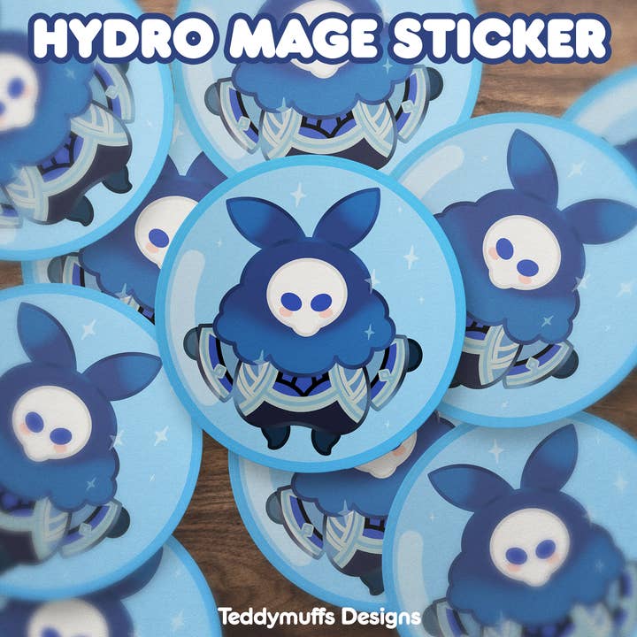 Abyss Mage Hydro Sticker |Genshin Impact for wholesale by Teddymuffs Designs
