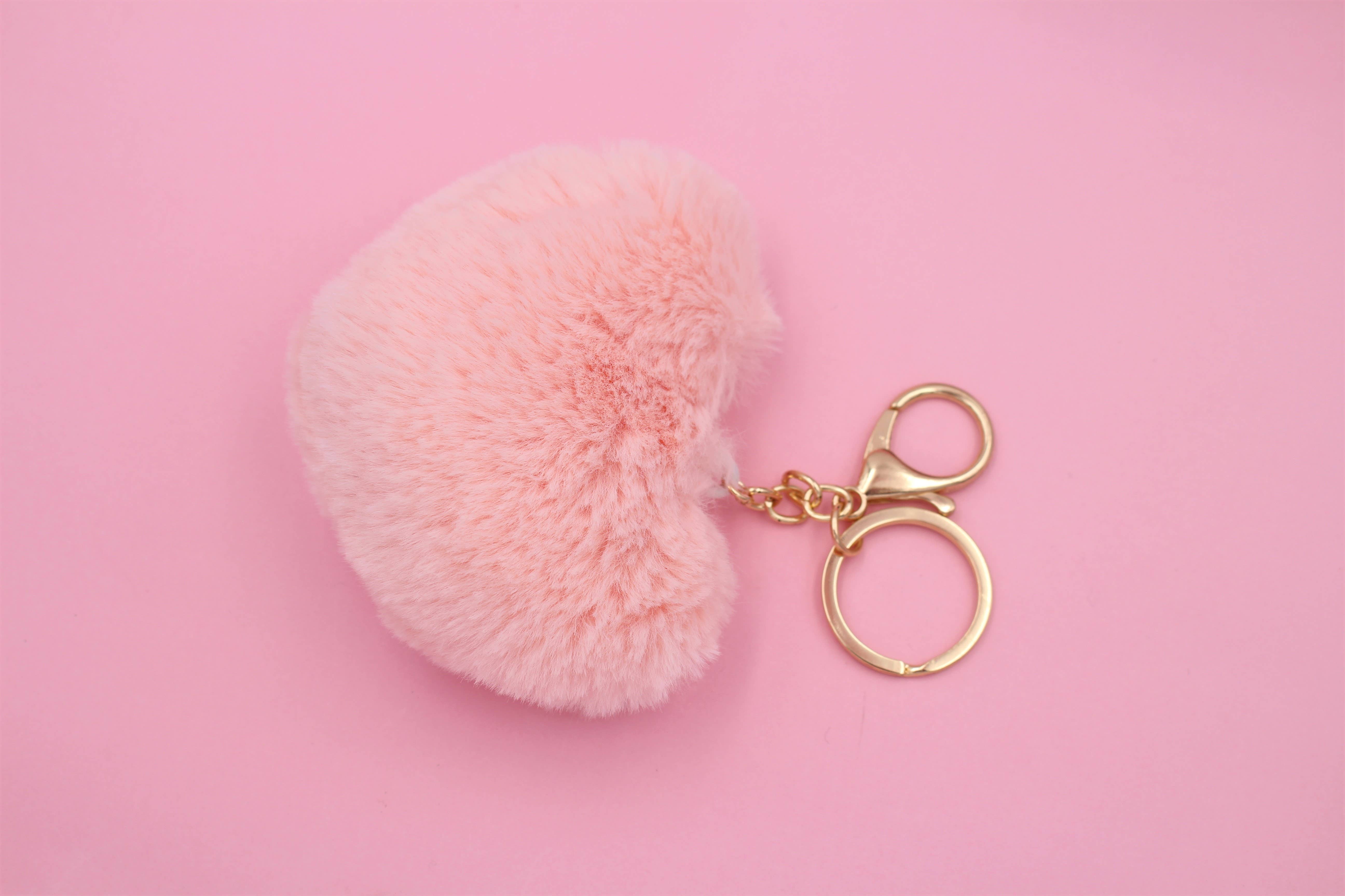 Real Sic – wholesale Keychain – Unisex – Pom Pom Fuzzy  Heart Key Chain for girl's bag and purse11