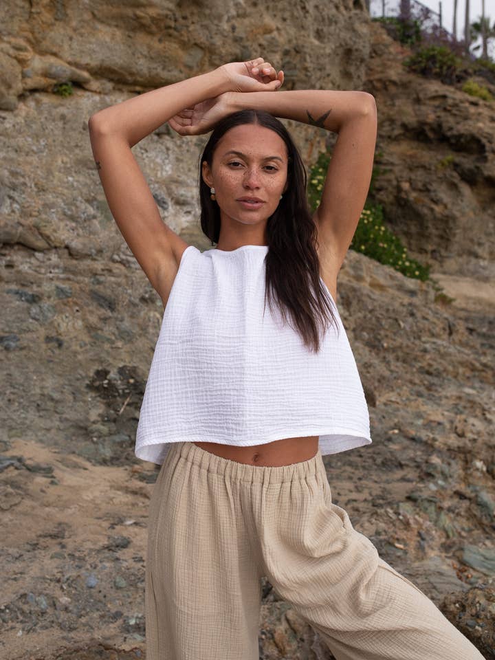 Honest Cotton - Wholesale Tank Top - Women's - Crop Tank | Crinkle Cotton Tank Top