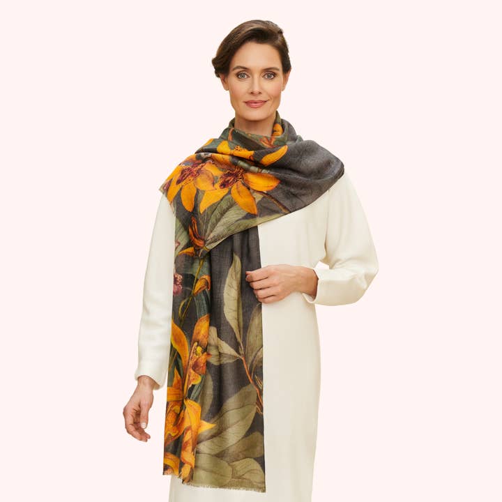 Powder Design inc - US - Wholesale Scarf - Women's - Wool Wrap Botany Bliss in Charcoal Scarf0