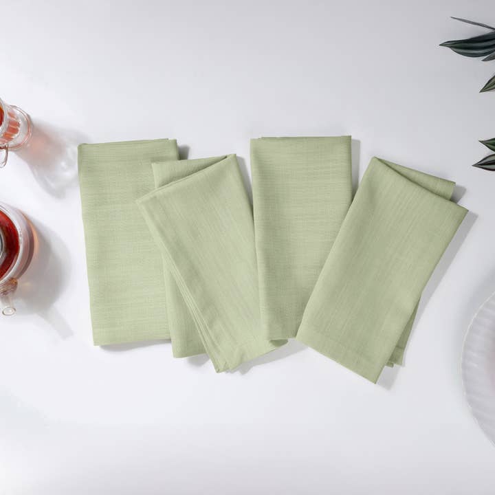 Sage Green Faux Linen Napkins 20 x 20 Inch Set of 4 for wholesale by D'Moksha