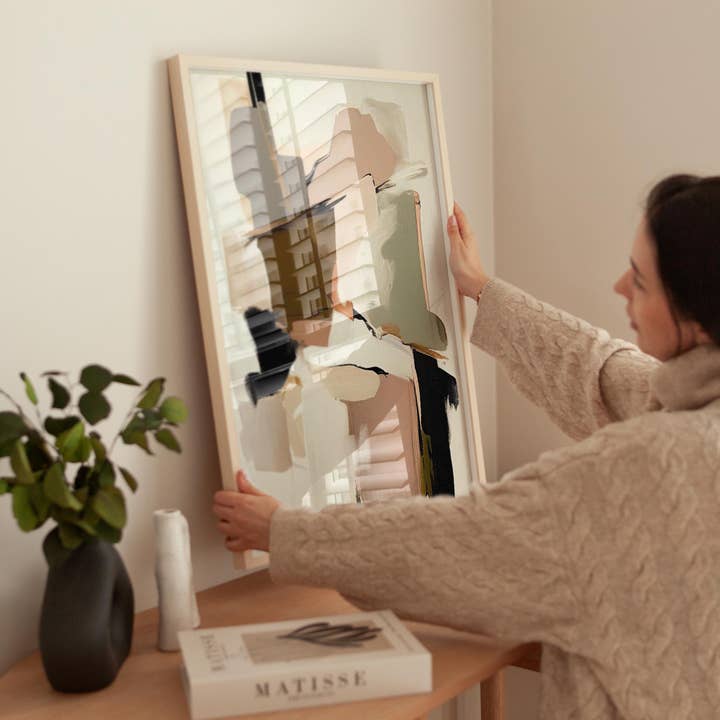 Eclectic Dreams Studio - Wholesale Art Print - Soft Neutral Abstract Print– Japandi Wall Art – Blush Print4