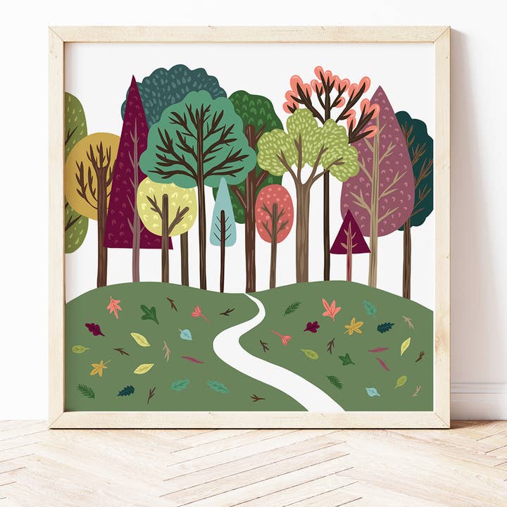 Colourful Trees Print for wholesale by Bea Baranowska Illustration