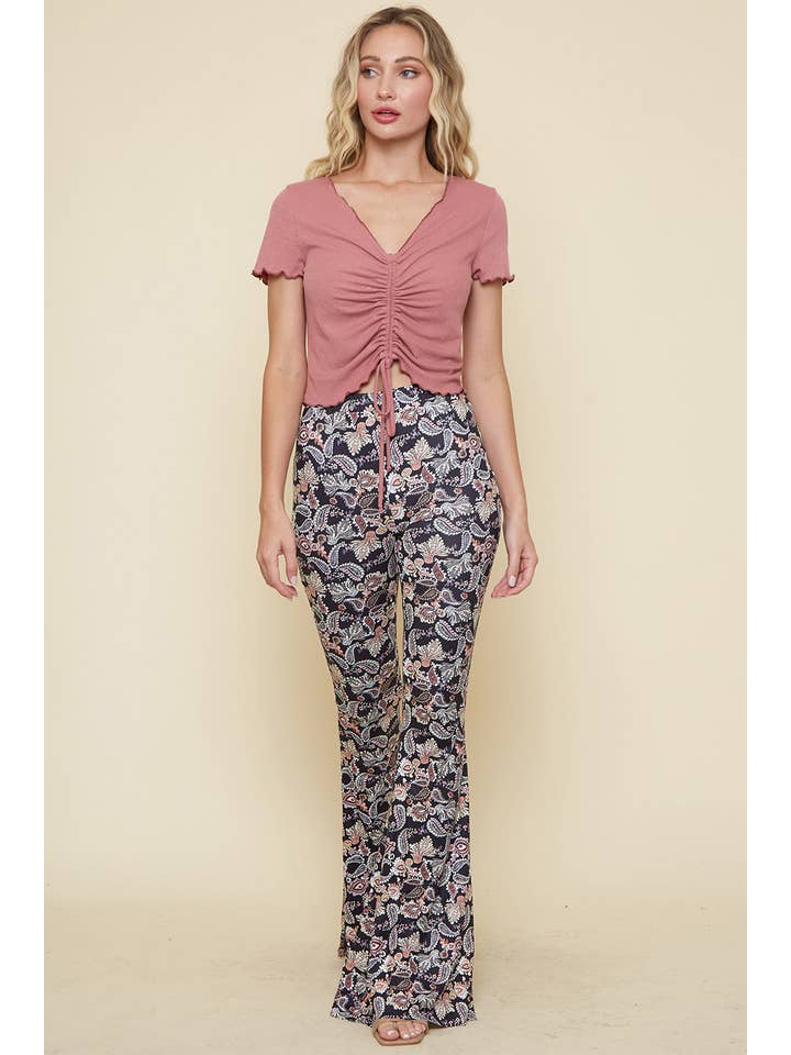 Saints & Hearts - Vendita all'ingrosso Pantalone - Donna - SIP6111L BLACK - RAZZI IN MAGLIA CON STAMPA PAISLEY5