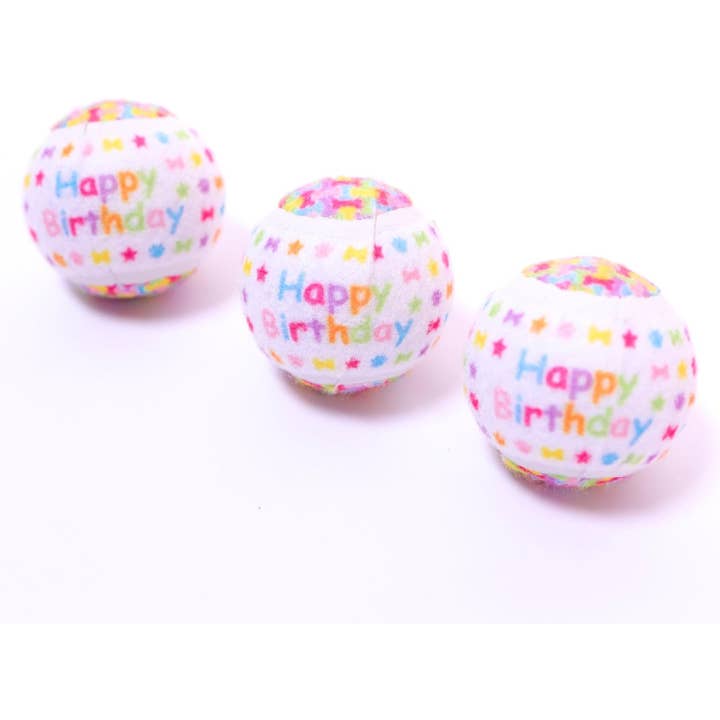 PetLondon - Wholesale Pet Fetch Ball - Dog - Happy Birthday Dog Tennis Ball Trio4