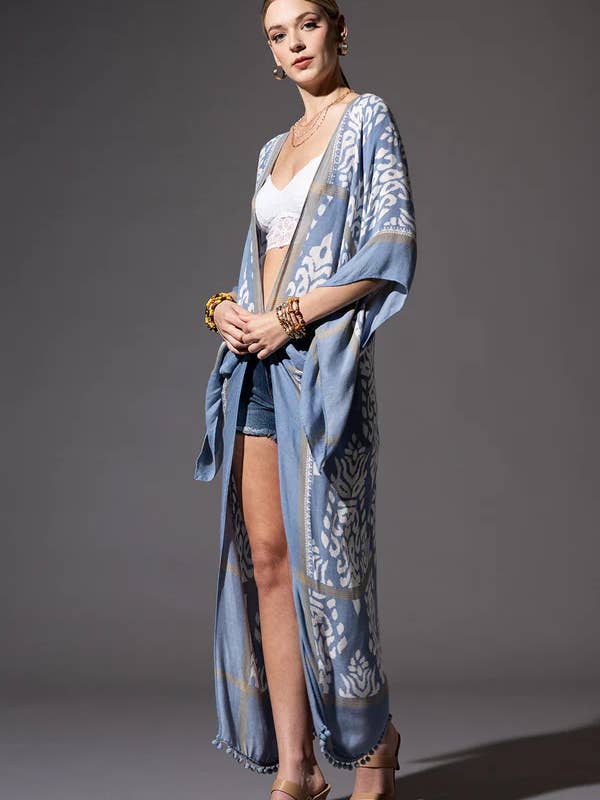 Shop Neighbors - Wholesale Kimono - Dames - Kimono met damastprint en mouwen