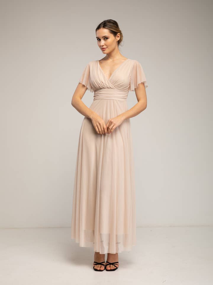 Pleated dress with a flared skirt for wholesale by Tantra