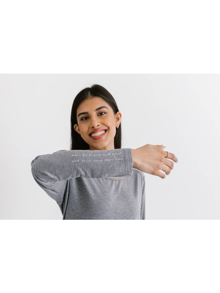 The Roster - Wholesale Sweatshirt – Women's - Brave & Kind Long Sleeve- Pebble Grey5