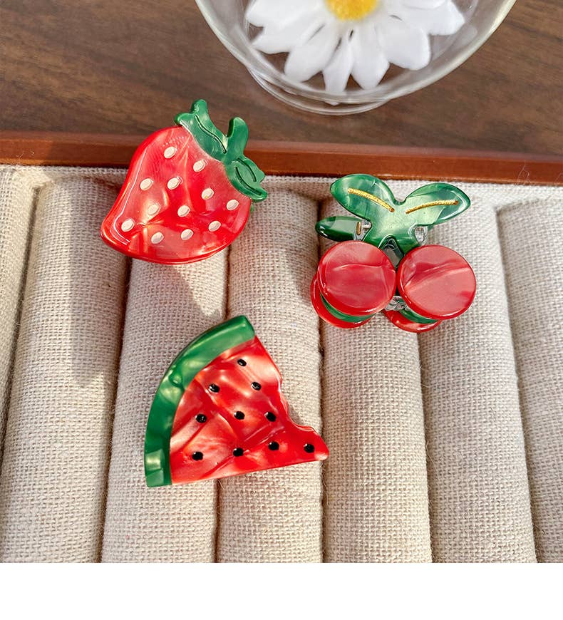 MKS America - Wholesale Hair Clip - Women's - Mini Strawberry Fruit Hair Claw Clip12