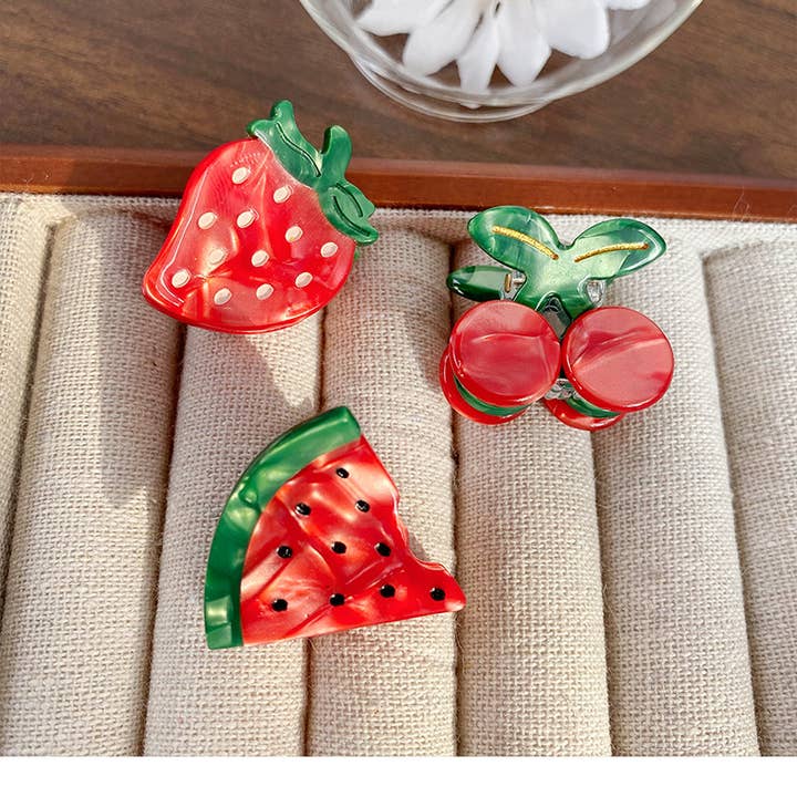 MKS America - Wholesale Hair Clip - Women's - Mini Strawberry Fruit Hair Claw Clip12