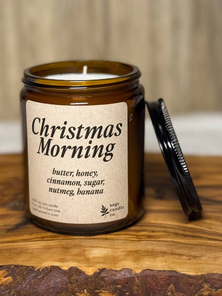 Christmas Morning - 100% Soy Wax Christmas Candle for wholesale by Sage Candle Co.