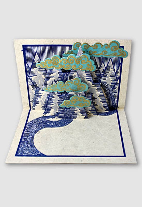 Ganesh Himal Trading - Wholesale Stationery/Notecard Set - Pop-up Mountain Card Set, Tree Free1