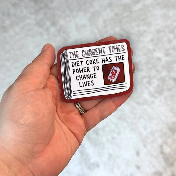 Olive Street Collective - Wholesale Sticker - Diet Coke Newspaper Sticker2