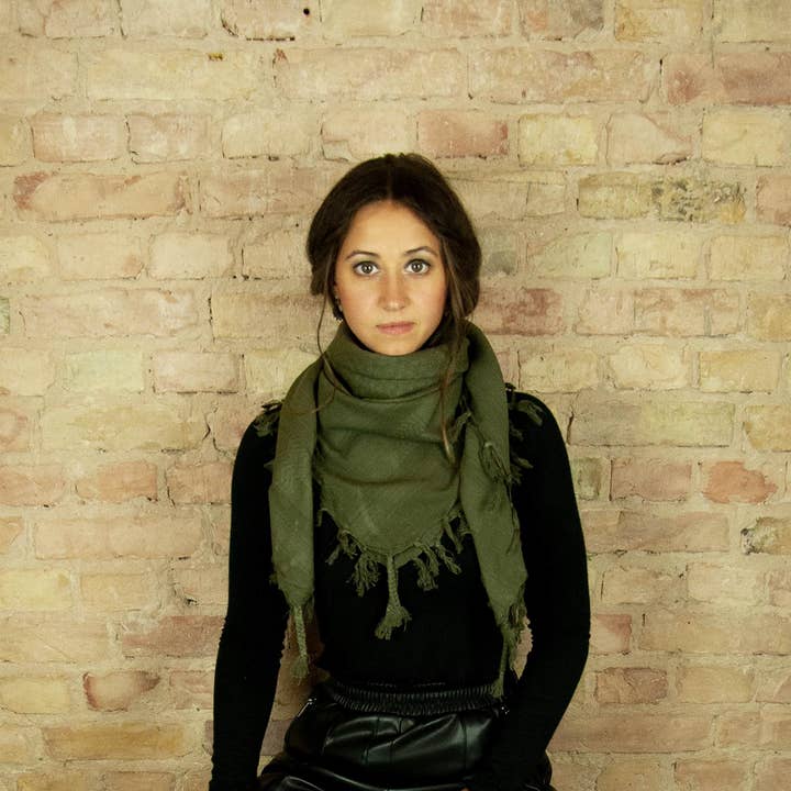 Tribal Trade GmbH - Wholesale Scarf - Unisex - Palituch green-khaki green-khaki Kufiya PLO scarf5
