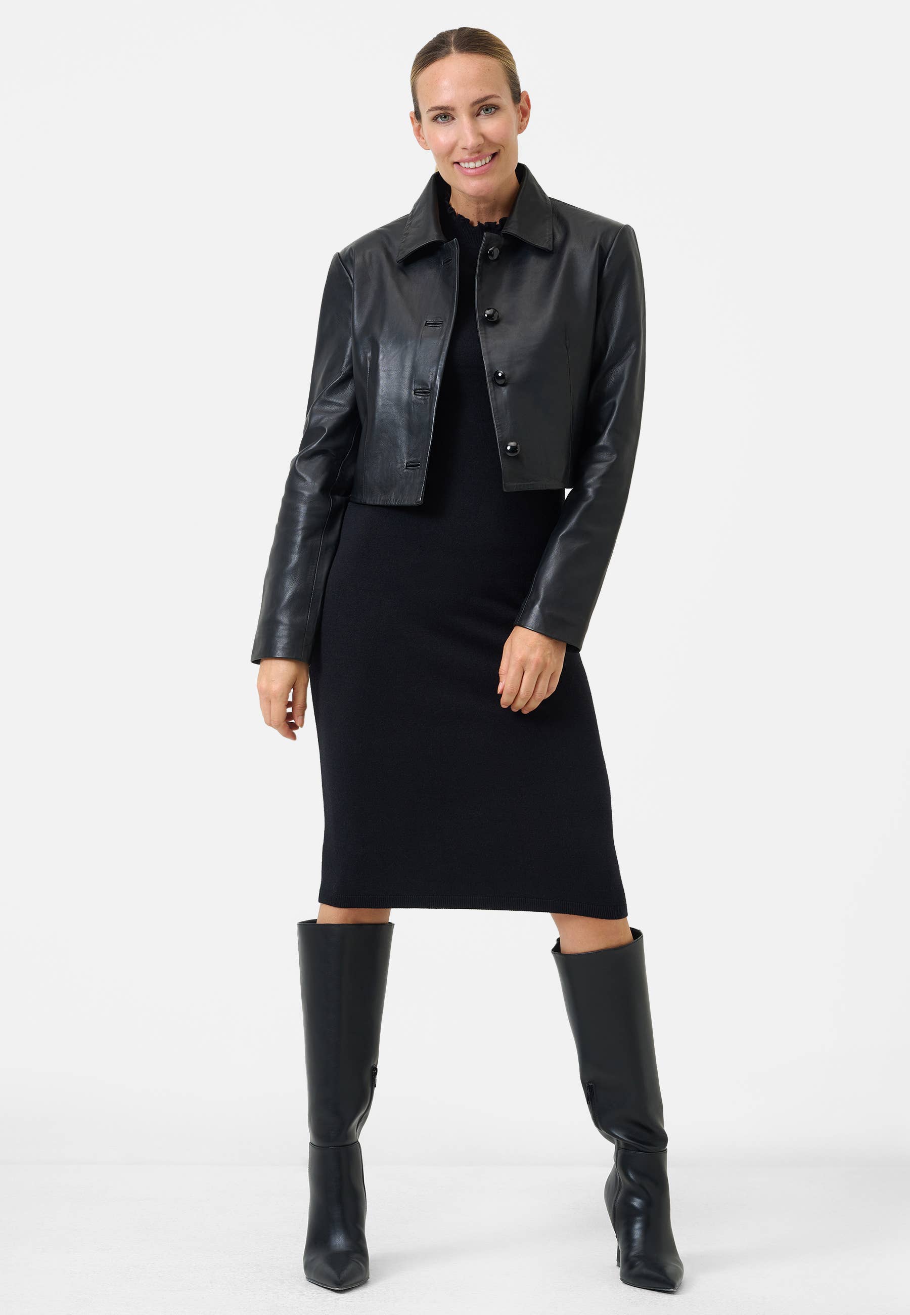 Ricano – wholesale Leather jacket – Women′s – Short Women's Bolero Yolanda - Lamb Nappa Leather2