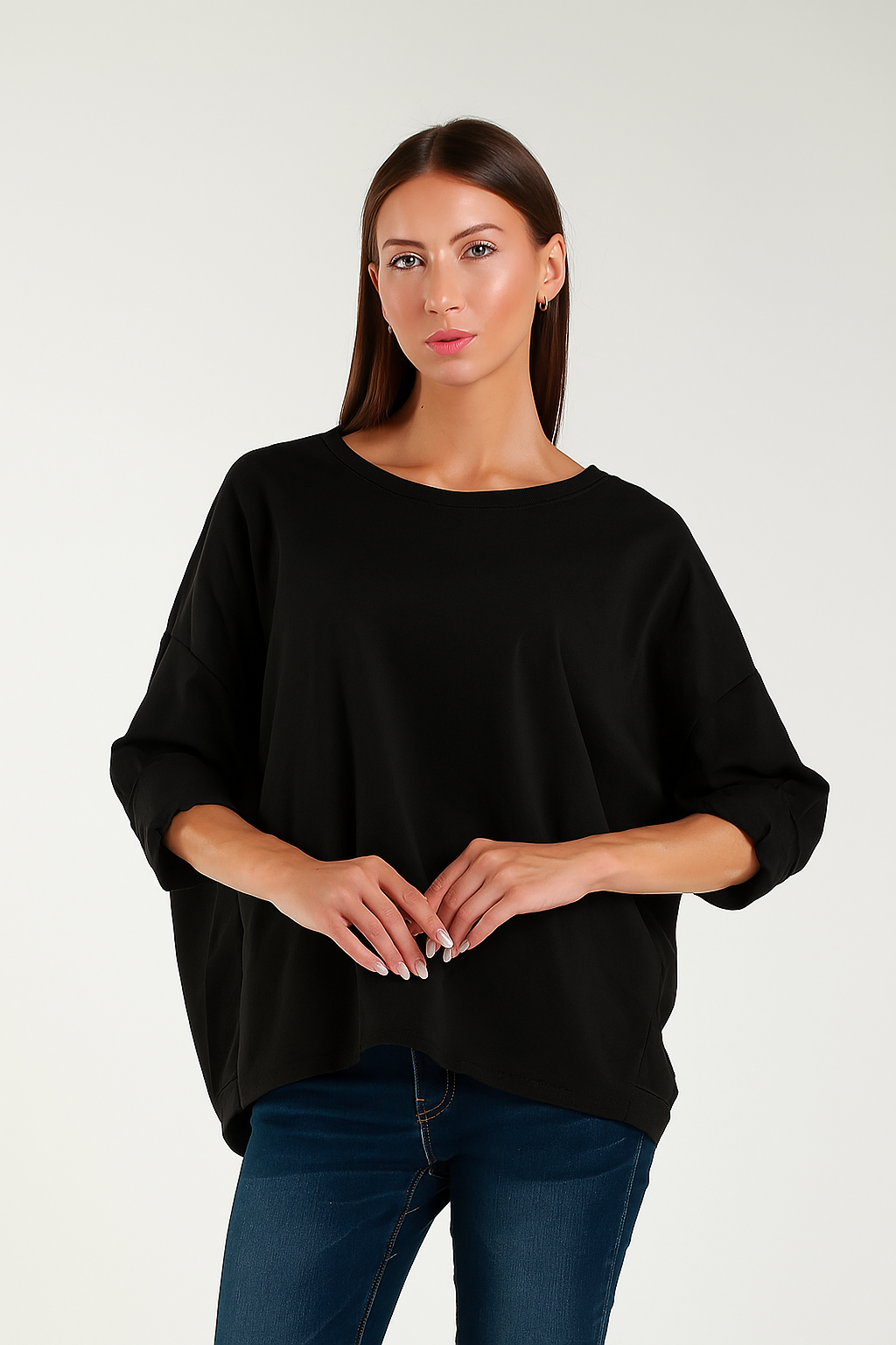 TAMBA - Vente Sweat-shirt – femme - Sweat-shirt à col rond surdimensionné0