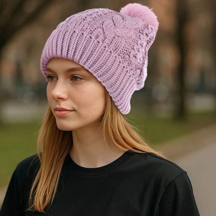 Sensibling Corp. - Wholesale Beanie - Women's - 12PCS - Pom Pom Knit Slouchy Winter Beanie Hats2