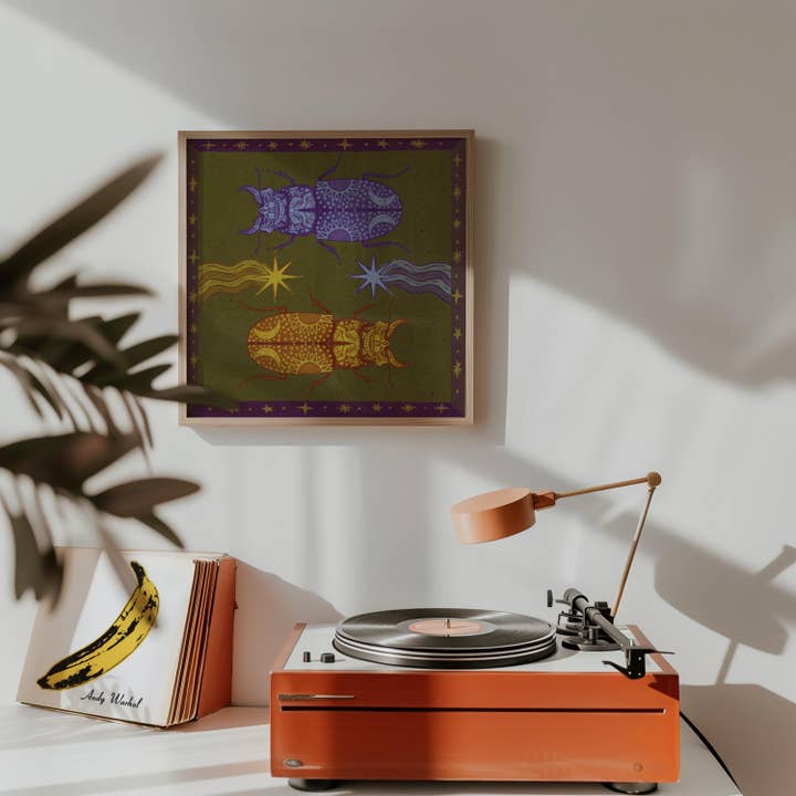 Black Moss Studio - Wholesale Art print - Celestial Stag Beetle Wall Art - Goblincore Decor5