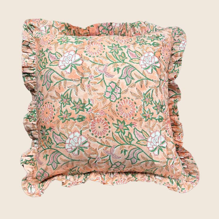 Cuscino Quadrato Rosa Peonia per la vendita all'ingrosso da parte di Folie à Trois