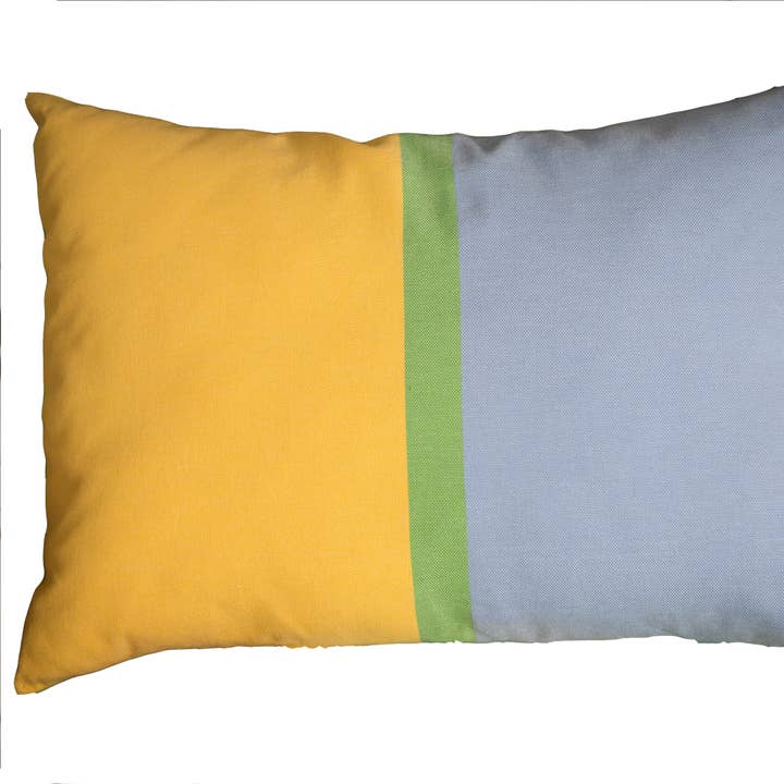DJERBA2- Cotton cushion cover green/yellow/turquoise 35x50 for wholesale by Fouta Futée